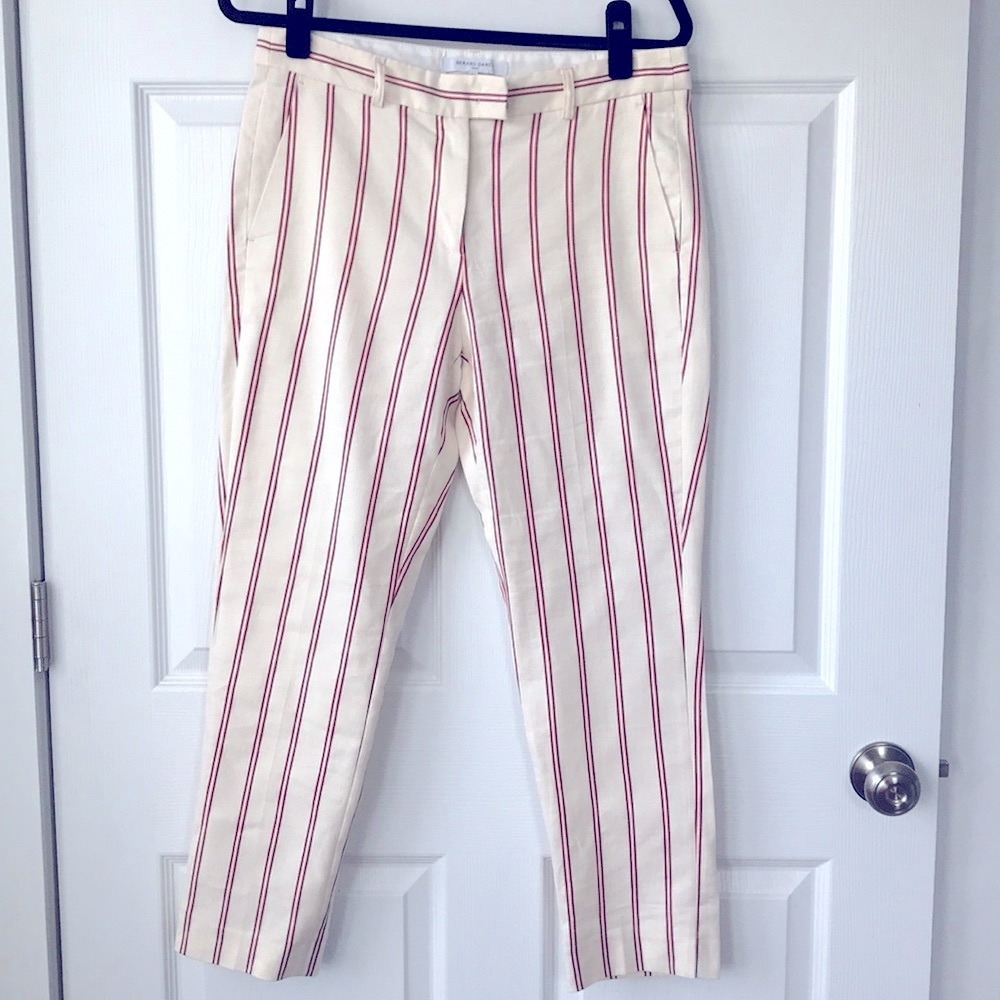Cream Gerard Darel Red Stripe Pant Size 40